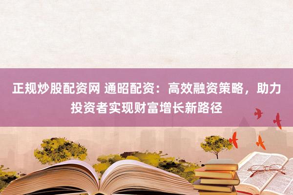 正规炒股配资网 通昭配资：高效融资策略，助力投资者实现财富增长新路径