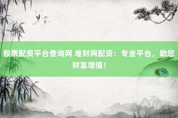 股票配资平台查询网 堆财网配资：专业平台，助您财富增值！