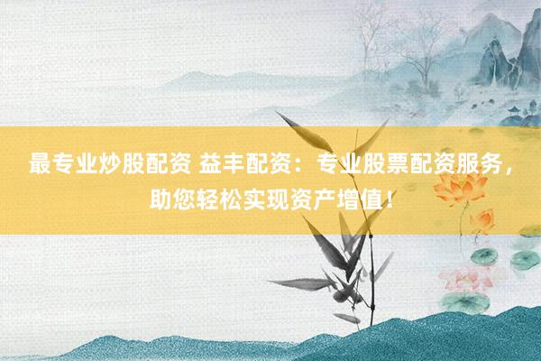 最专业炒股配资 益丰配资：专业股票配资服务，助您轻松实现资产增值！