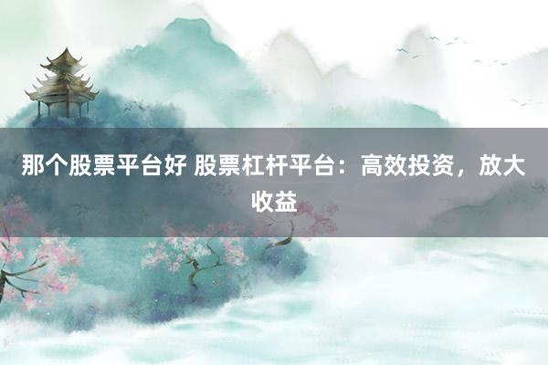 那个股票平台好 股票杠杆平台：高效投资，放大收益