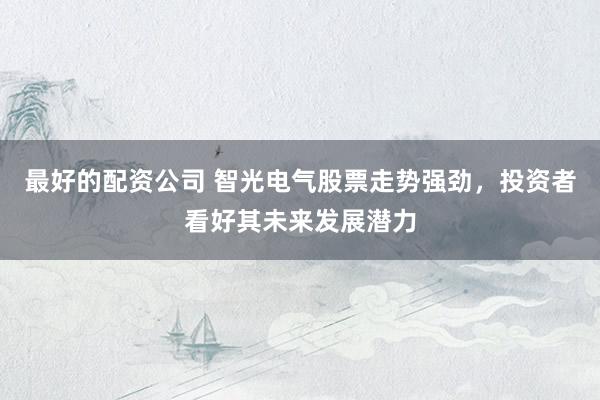 最好的配资公司 智光电气股票走势强劲，投资者看好其未来发展潜力